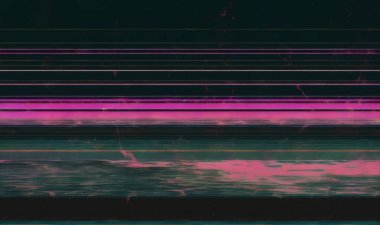 VHS efekti, grunge film dokusu üzerindeki beyaz sesi taklit eden bileşimi örtüyor