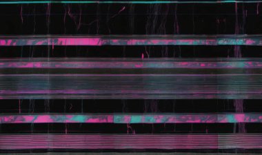 VHS efekti, grunge film dokusu üzerindeki beyaz sesi taklit eden bileşimi örtüyor