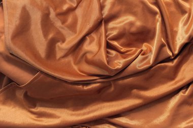 Dalgalı Bakır Saten Kumaş Arkaplanı