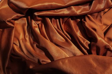 Dalgalı Bakır Saten Kumaş Arkaplanı