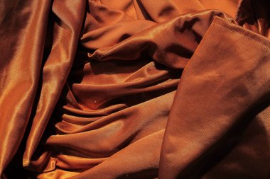 Dalgalı Bakır Saten Kumaş Arkaplanı