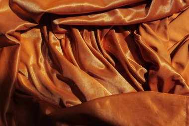 Dalgalı Bakır Saten Kumaş Arkaplanı