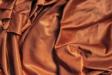 Dalgalı Bakır Saten Kumaş Arkaplanı