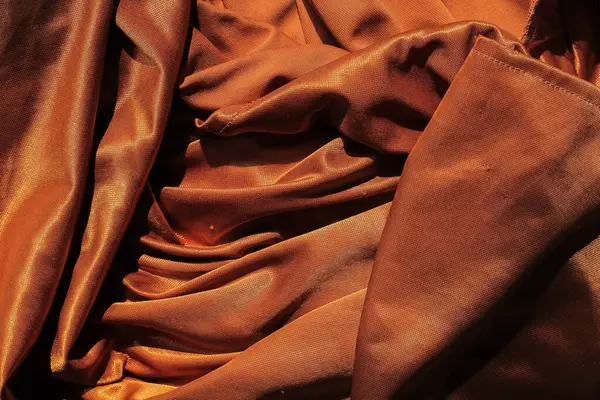 Dalgalı Bakır Saten Kumaş Arkaplanı