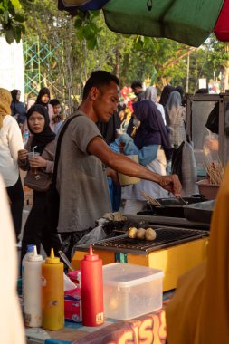 Street Food Vendor at Teras Udayana Event in Mataram, Lombok, Indonesia - August 24, 2024