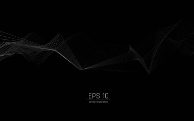 Fütürist soyut arka plan. Sunucu, internet, hız. Fütüristik tünel HUD. Soyut bir veri merkezi için hareketli grafikler .vektör çizer, eps10, kablo çerçevesi, koyu yeşil arkaplan