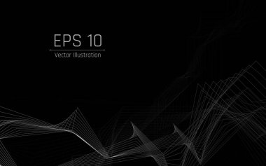 Fütürist soyut arka plan. Sunucu, internet, hız. Fütüristik tünel HUD. Soyut bir veri merkezi için hareketli grafikler .vektör çizer, eps10, kablo çerçevesi, koyu yeşil arkaplan