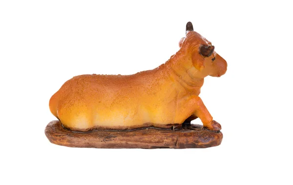 Figura Del Buey Del Pesebre Animales Presentes Noche Navidad —  Fotos de Stock