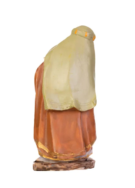 Керамическая Фигура Джозефа Человек Керамическая Фигура Изолированы Белом Фоне Стоковое Изображение