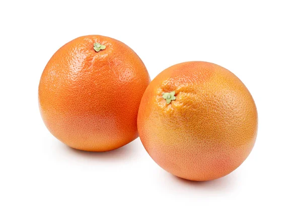 放在白色背景上的两颗柚子 — 图库照片