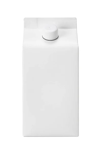 Leere Packung Milch Isoliert Auf Weißem Hintergrund — Stockfoto