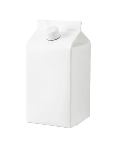 Leere Packung Milch Isoliert Auf Weißem Hintergrund — Stockfoto