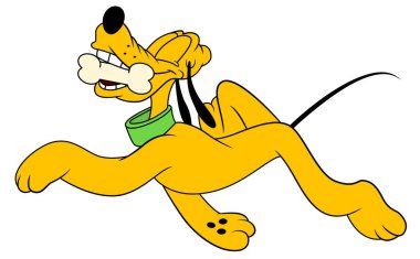 Mickey mouse dog pluto kemik vektörü ile çalışır