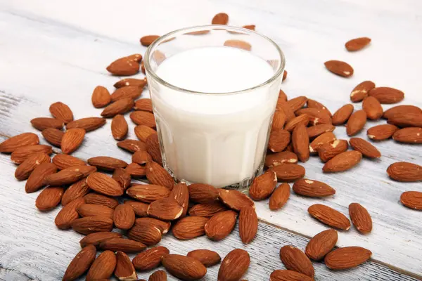 Alternative Types Milks Vegan Substitute Dairy Milk Almond Royalty Free Stock Photos
