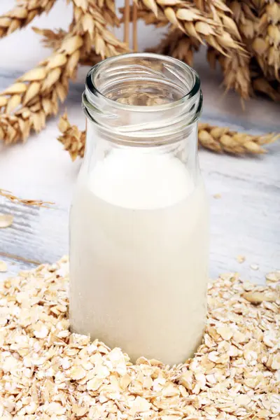Alternative Milchsorten Vegane Milchersatzmilch Hafer Stockbild