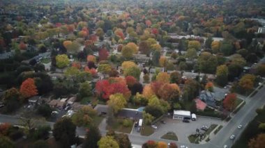 London Ontario Canada during the fall season, drone footage . High quality 4k footage