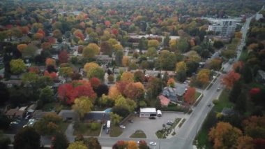 London Ontario Canada during the fall season, drone footage . High quality 4k footage