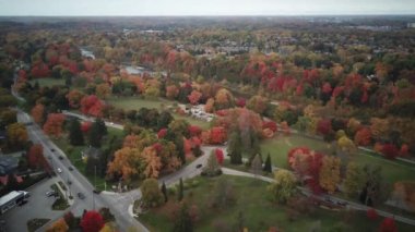 London Ontario Canada during the fall season, drone footage . High quality 4k footage