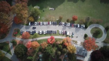 London Ontario Canada during the fall season, drone footage . High quality 4k footage