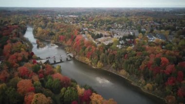 London Ontario Canada during the fall season, drone footage . High quality 4k footage