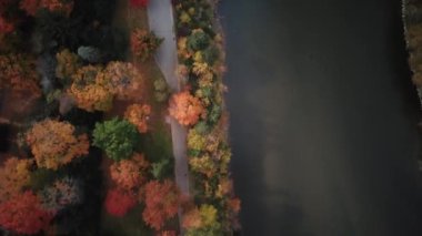 London Ontario Canada during the fall season, drone footage . High quality 4k footage