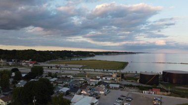 Riga, Letonya 'nın hava aracı görüntüsü.