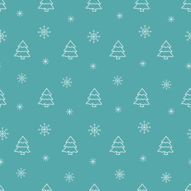 Arkaplanda Noel Ağaçları ve Kar Taneleri olan Kusursuz Bayram Modeli