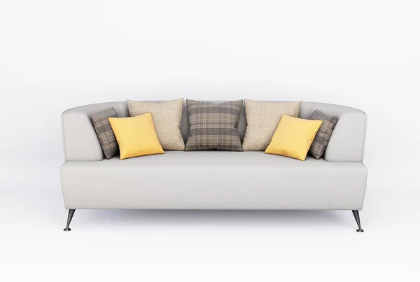 Furniture Modern Fabric Single Sofa Isolated White Background Clipping Path — Stok fotoğraf
