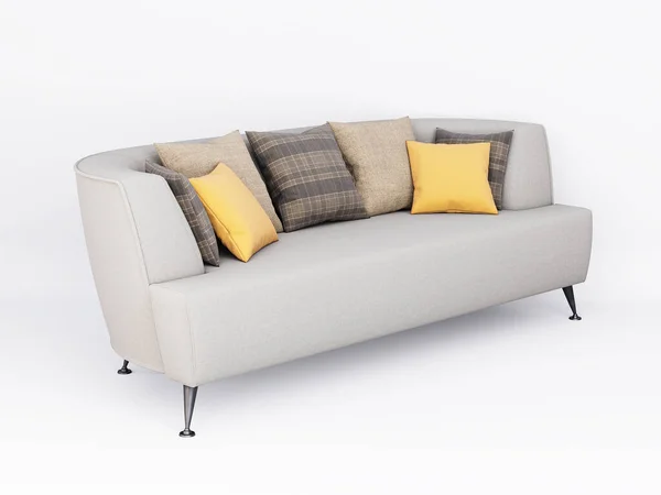 Furniture Modern Fabric Single Sofa Isolated White Background Clipping Path Стоковое Изображение