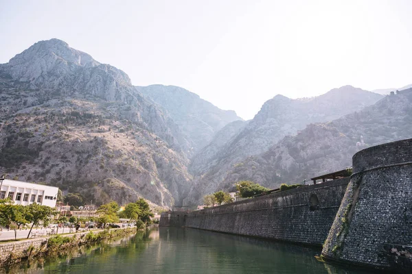 Wall Ancient Fortress Old Town Kotor Montenegro — Stock Photo, Image