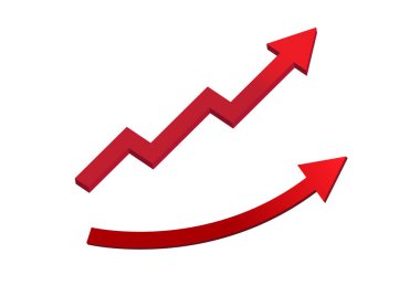grafik tasarımı beyaz arkaplan vektör çizimi ile kırmızı ok