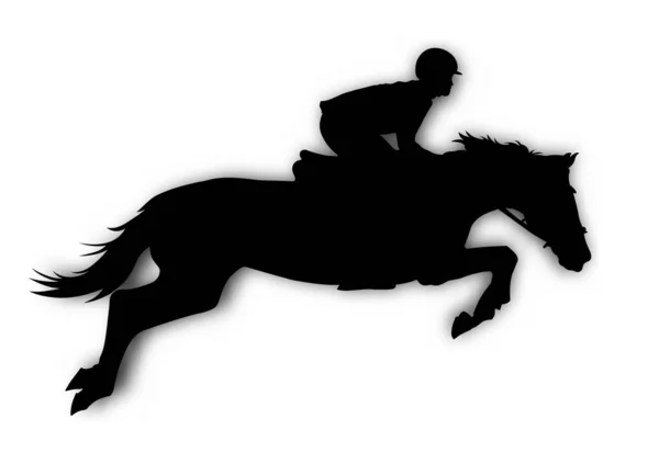 Gráficos Design Silhueta Corridas Cavalos Para Raça Isolado Fundo Branco — Vetor de Stock
