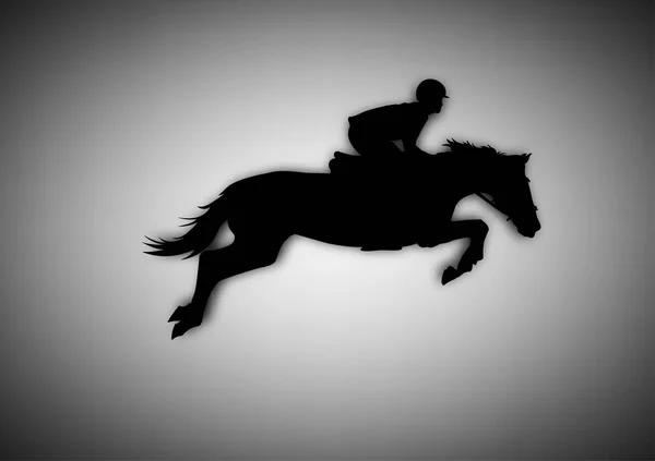Grafik Design Silhouette Reiter Pferderennen Für Das Rennen Mit Grauem — Stockvektor