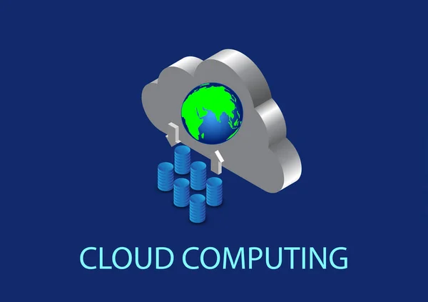 Graphics Vector Cloud Computing Concept Data Transfer Cloud Symbol Network — ストックベクタ