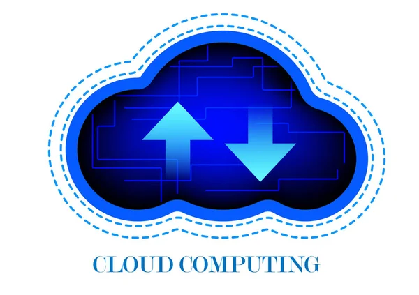 Cloud Computing Concept Technology Networking Communication Data Storage Isolated White — Vector de stock