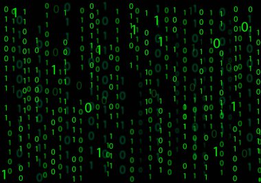 Binary code background Abstract binary code on black background illustration  clipart