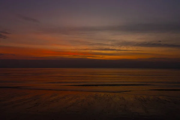 Landschaft Ansicht Licht Morgen Sonnenaufgang Und Silhouette Ozean Asien Thailand — Stockfoto