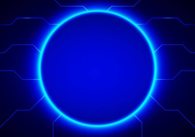 soyut efekt tasarım dairesi mavi renk tonu arka plan modeli için neon biçimi 