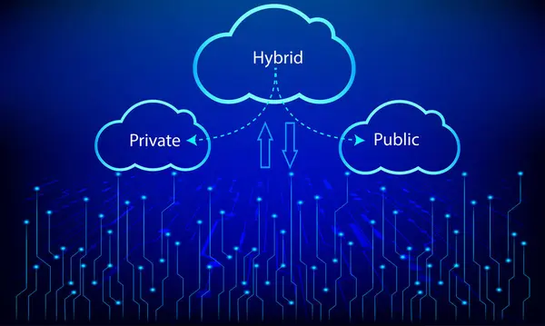 Bulut hesaplama teknolojisi konsepti, vektör illüstrasyonu 