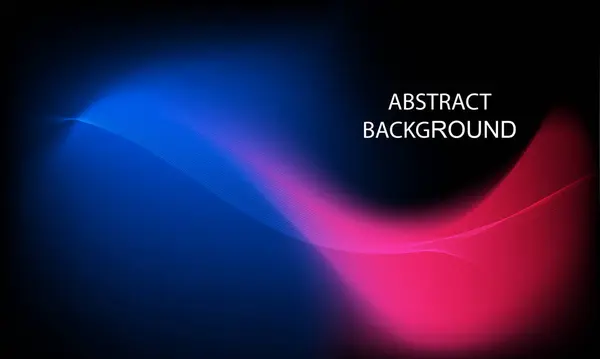 ダークブルーとピンク色のトーンベクトルのイラストで輝く波状の線を持つ抽象的な背景 — ストックベクタ