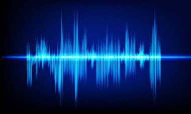Soyut Ses Dalgası Mavi Dijital Frekans Dalga Boyu Grafik Tasarımı Vektör İllüstrasyonu 