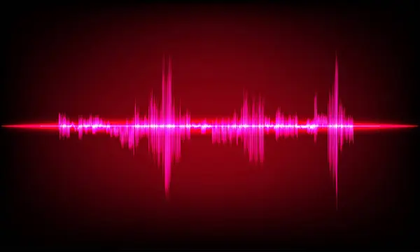 Abstract Sound Wave Red Digital Frequency Wavelength Graphic Design Vector — Vector de stock
