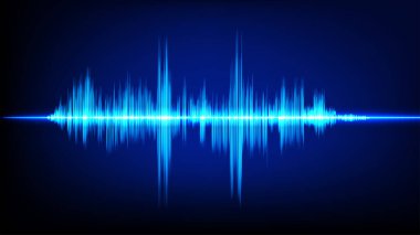 Soyut Ses Dalgası Mavi Dijital Frekans Dalga Boyu Grafik Tasarımı Vektör İllüstrasyonu 