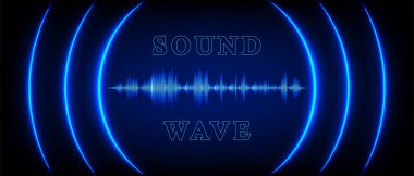 Abstract Sound Wave Blue Digital Frequency wavelength graphic design Vector Illustration  clipart