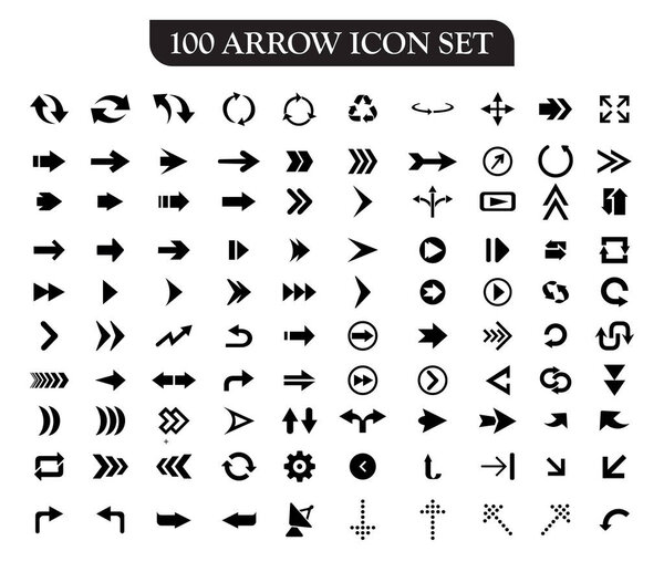 Free vector black arrows flat icon set. 
