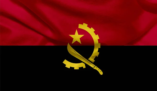 Realistiskt Foto Angolas Flagga — Stockfoto