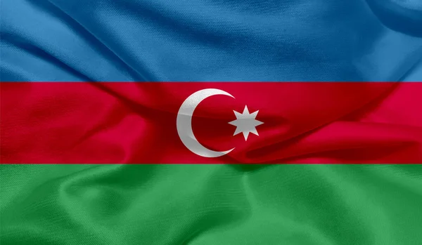 Ρεαλιστική Φωτογραφία Της Σημαίας Του Αζερμπαϊτζάν — Φωτογραφία Αρχείου