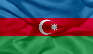  Kumaş desenli Azerbaycan bayrağı fotoğrafı