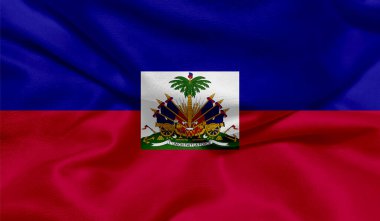 Kumaş desenli Haiti bayrağı fotoğrafı