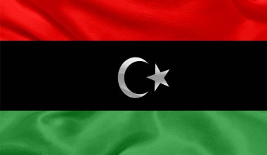 Kumaş desenli Libya bayrağı fotoğrafı